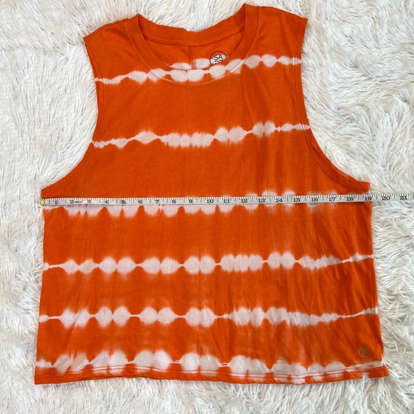 Sage Collective Tie Dye Striped Boxy Tank Top Sleeveless Crew Neck - Picture 7 of 8